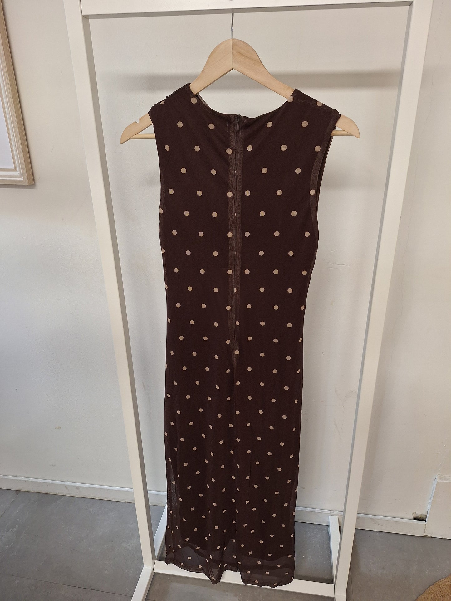 Jurk Polkadot Bruin