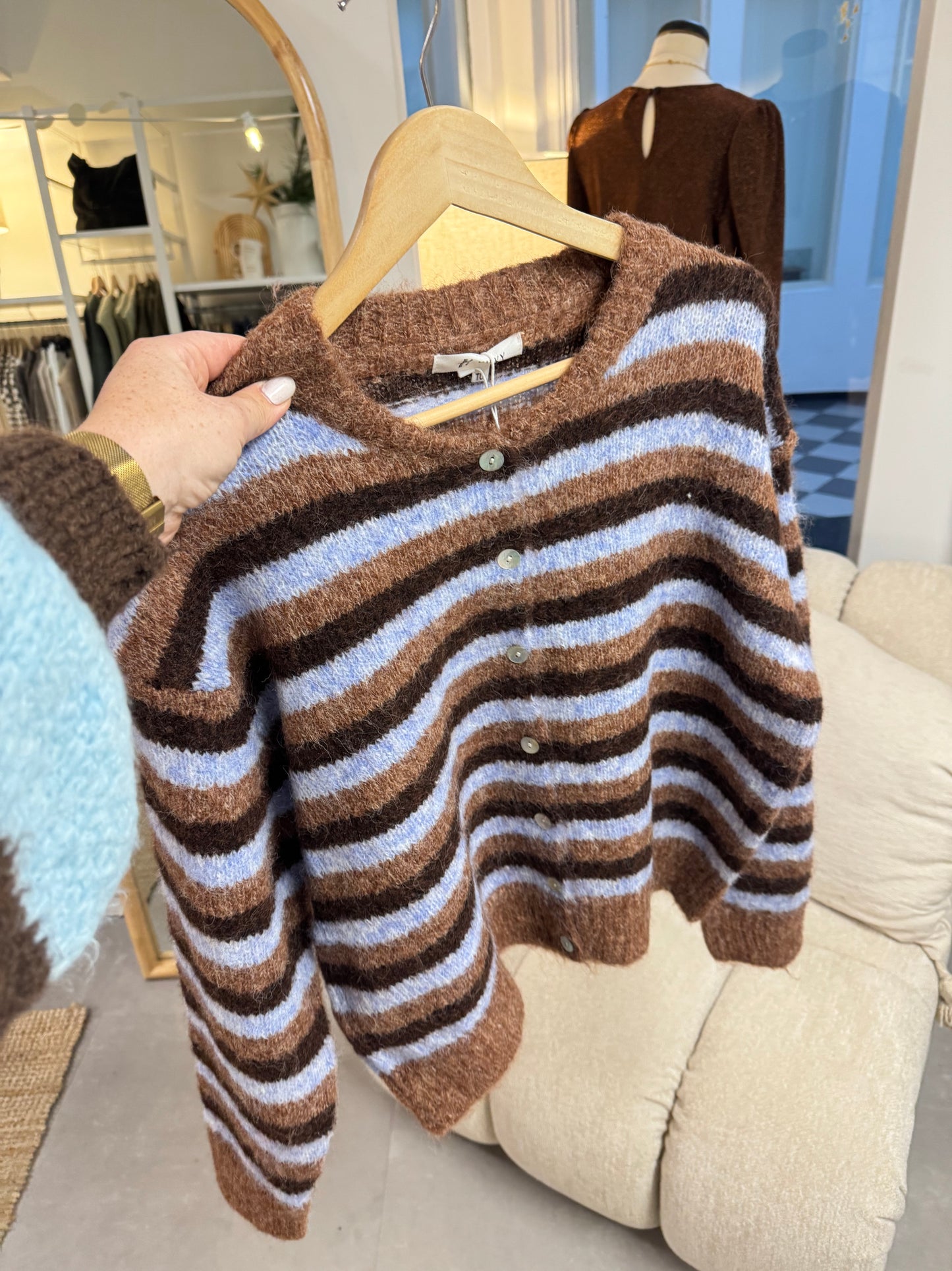 Vest Pleun blauw/bruin