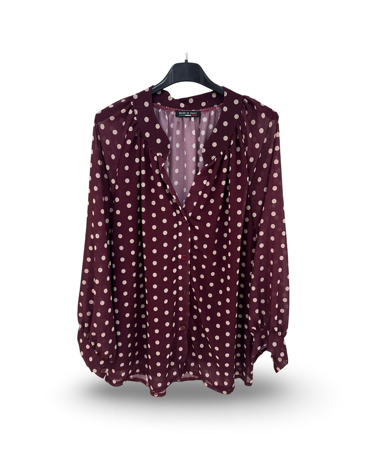 Blouse Polka Dot Bordeaux