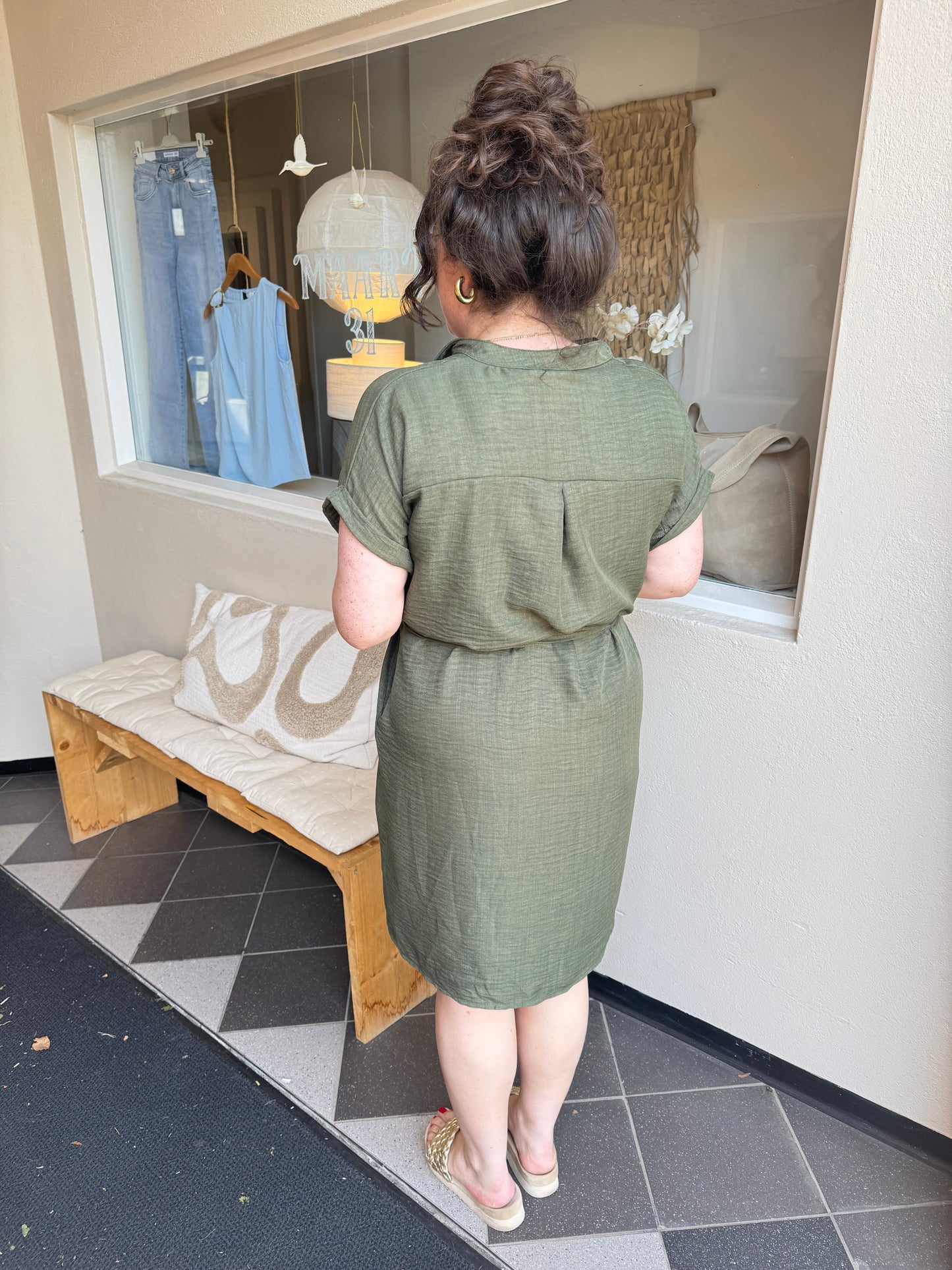 Jurk Ella legergroen