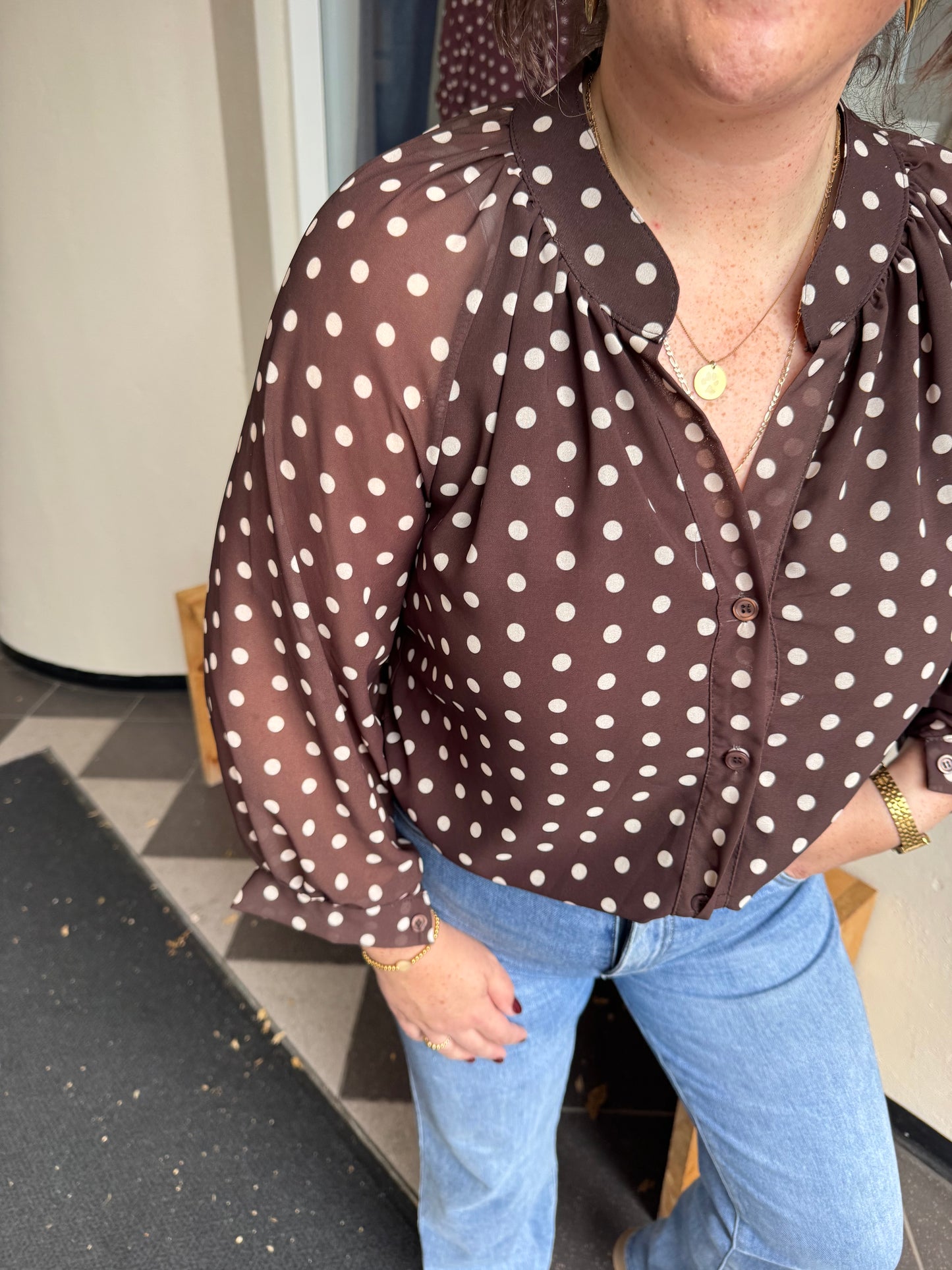 Blouse Polka dot Bruin