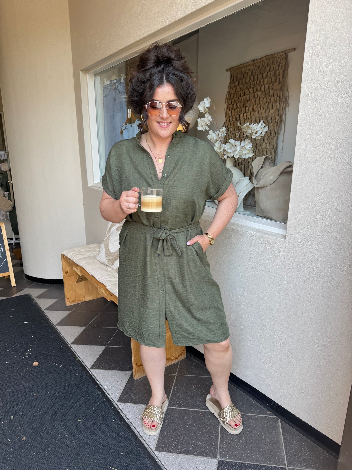 Jurk Ella legergroen