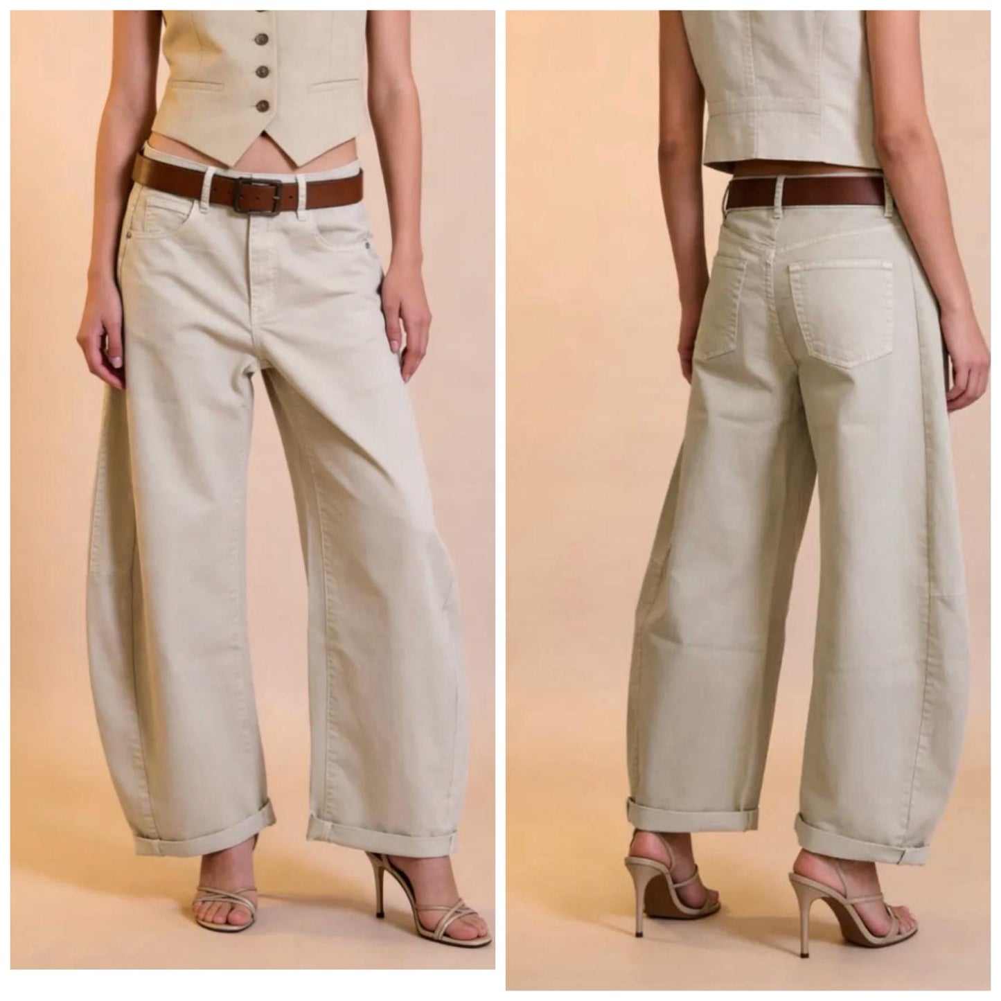 Jeans Barrel Beige