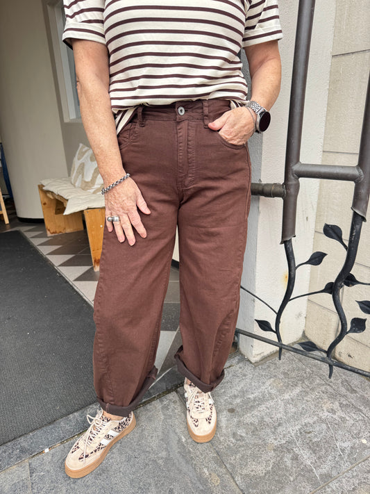 Jeans barrel Bruin
