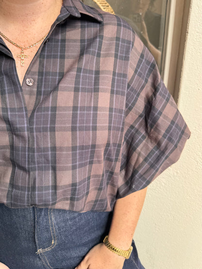 Blouse Seppe Bruin/donkerblauw