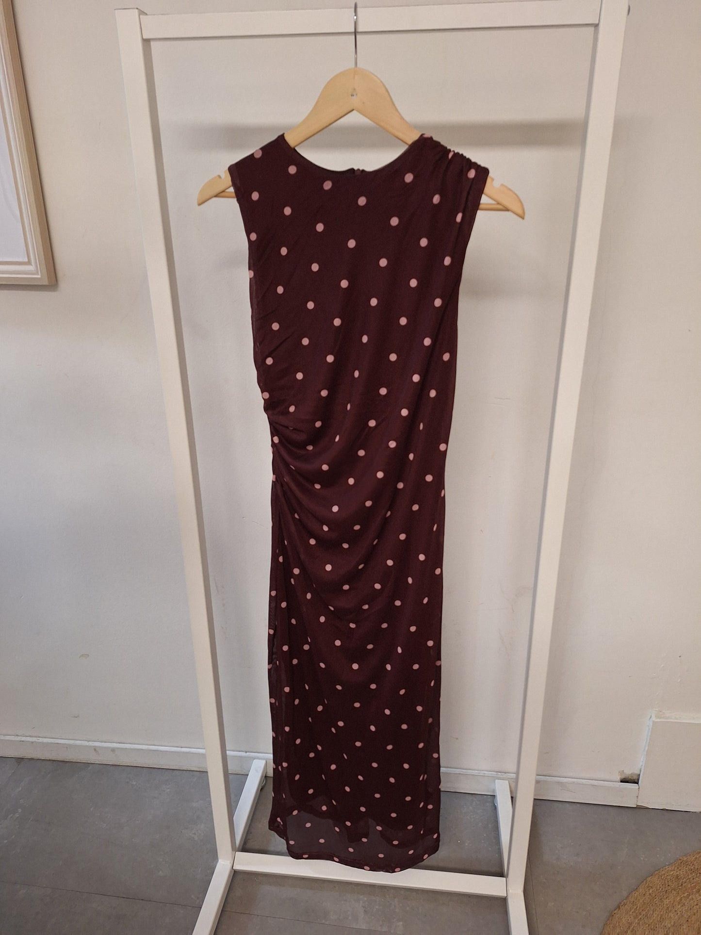 Jurk Polkadot Bordeaux