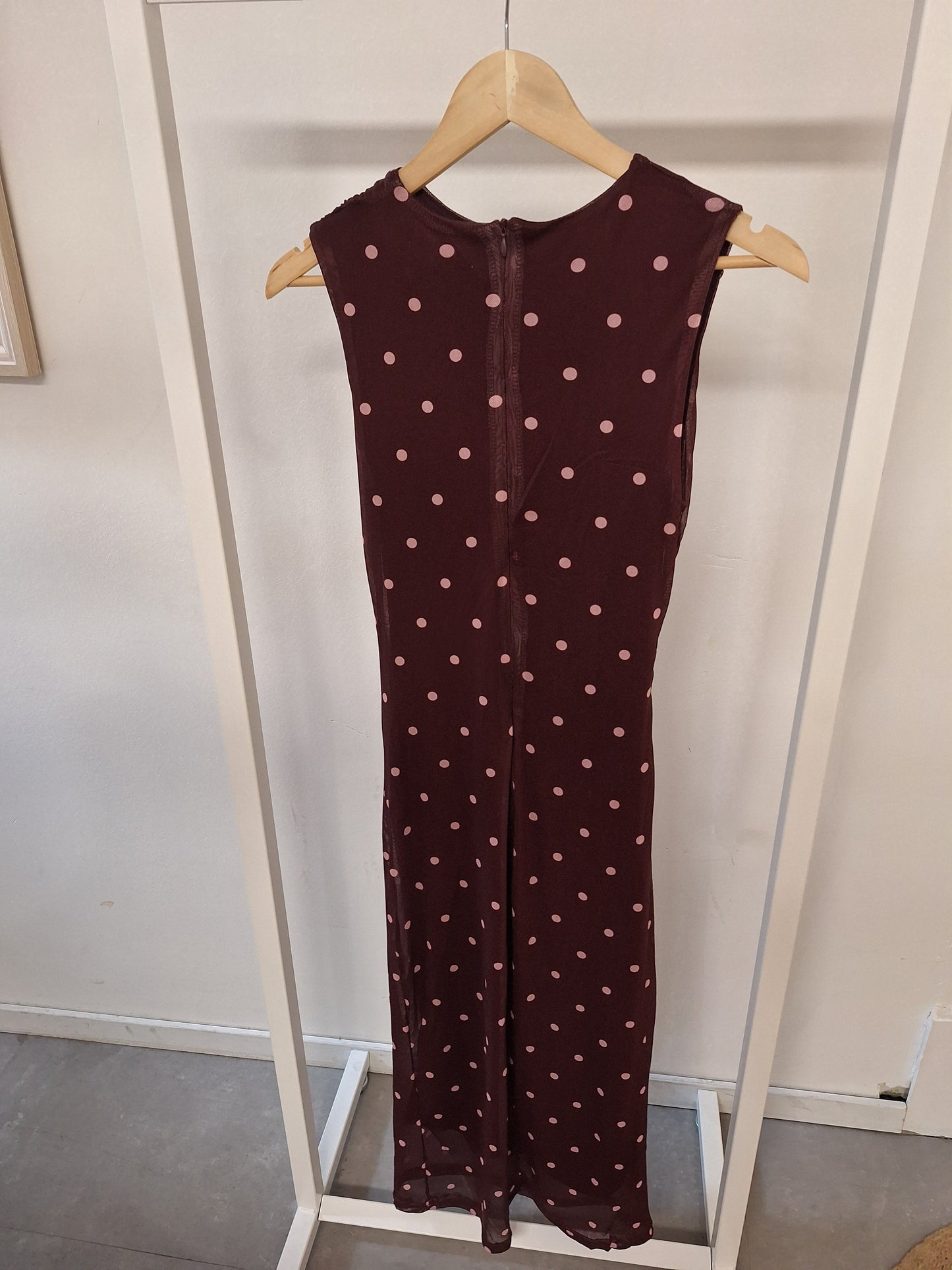 Jurk Polkadot Bordeaux