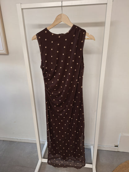 Jurk Polkadot Bruin