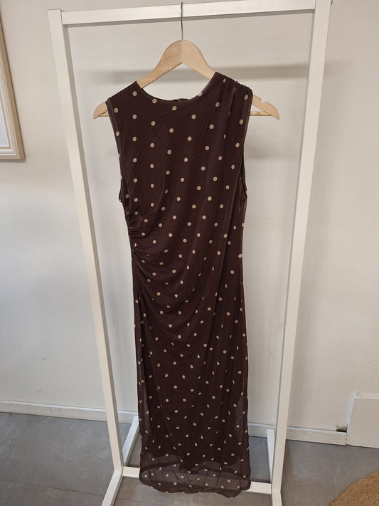 Jurk Polkadot Bruin