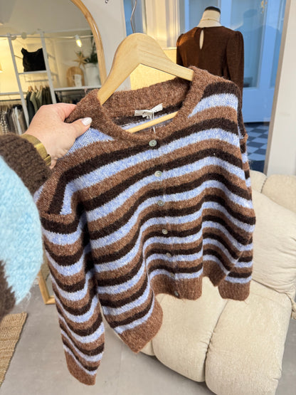 Vest Pleun blauw/bruin