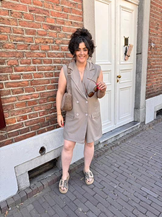 Jurk Suze taupe