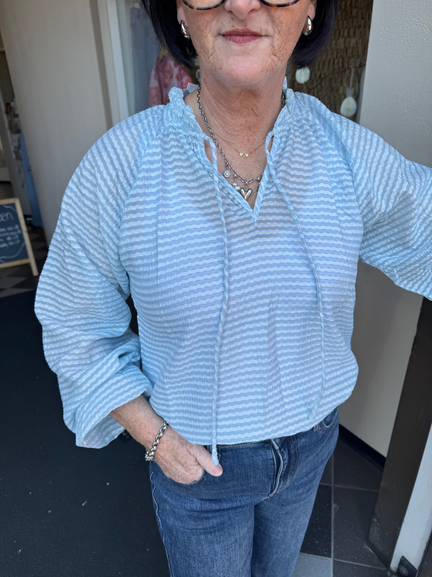 Blouse Jet blauw