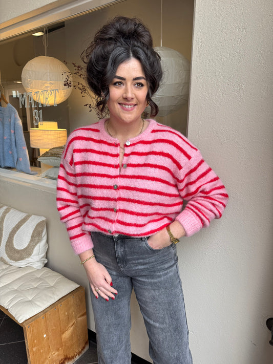 Vest Pleun Rood/roze