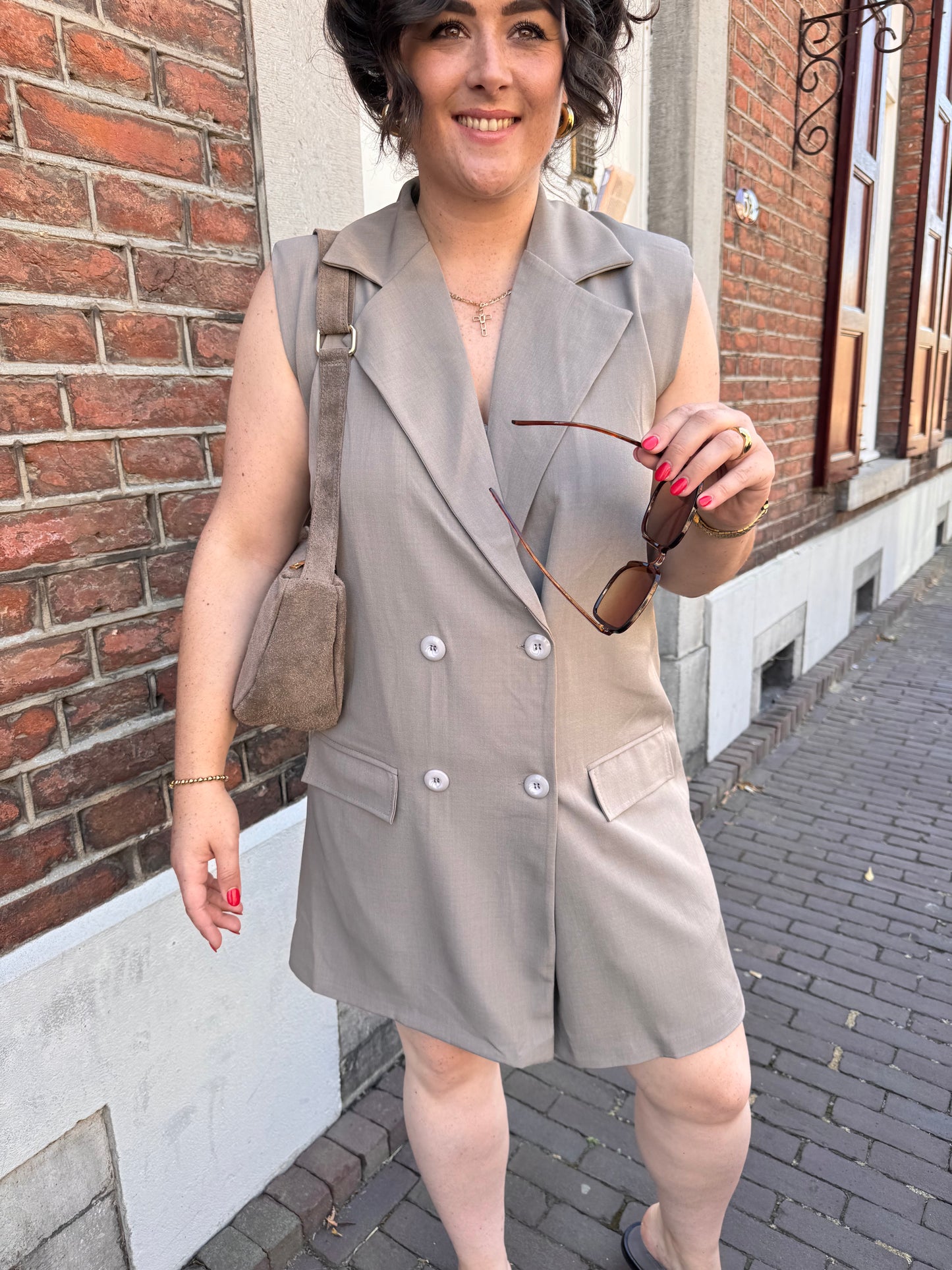 Jurk Suze taupe
