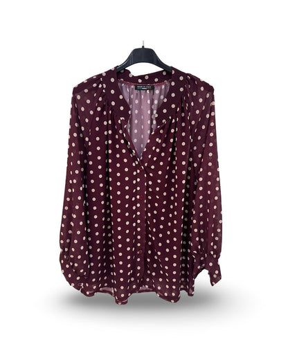 Blouse Polka Dot Bordeaux