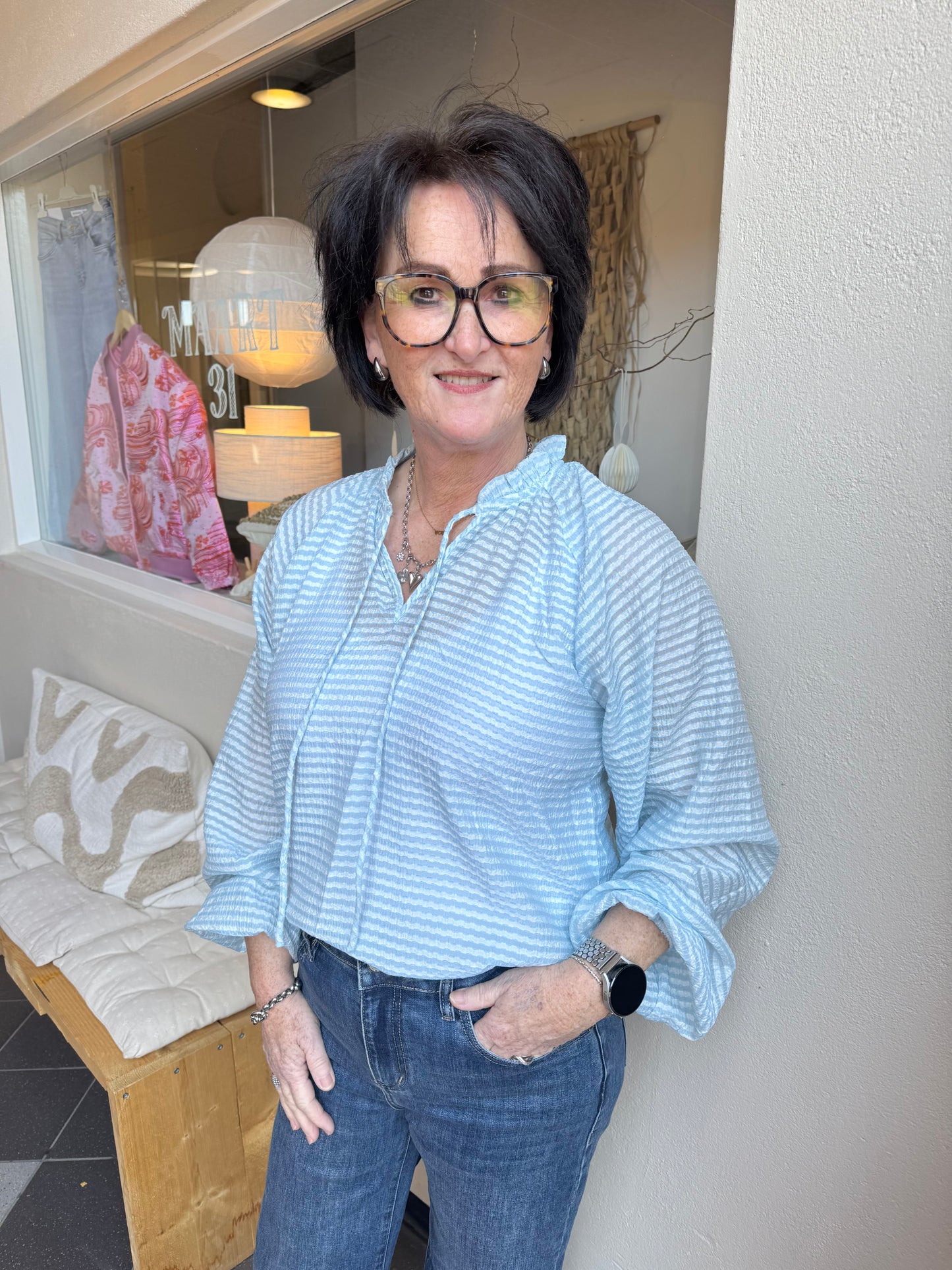 Blouse Jet blauw