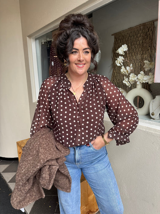 Blouse Polka dot Bruin